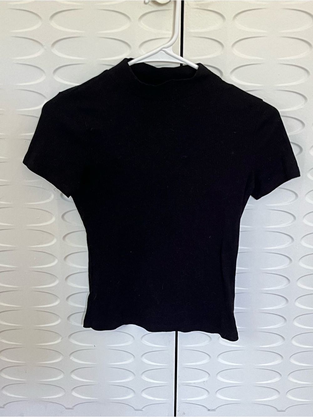 Hippie Rose Juniors XS Black Cropped Knit Mock Neck Top 90s